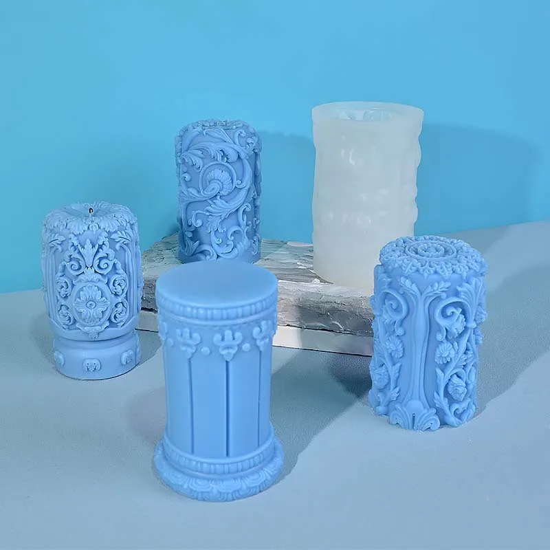Soap Making Recipes - منحوتة العمود الروماني شمعة قالب من