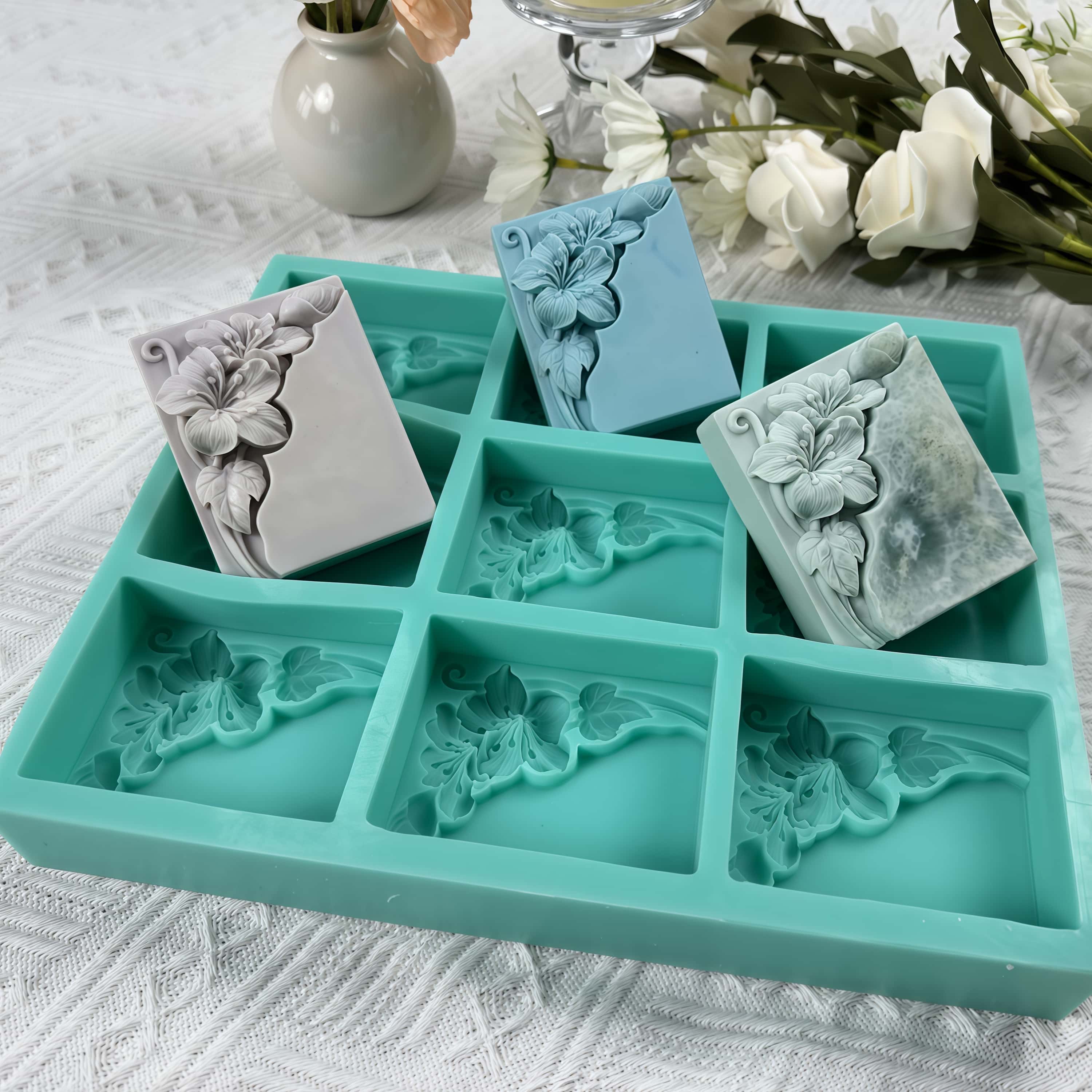 9 تجاويف قالب صابون زهرة التنغ - مراجعة Soap Making Book وسعره
