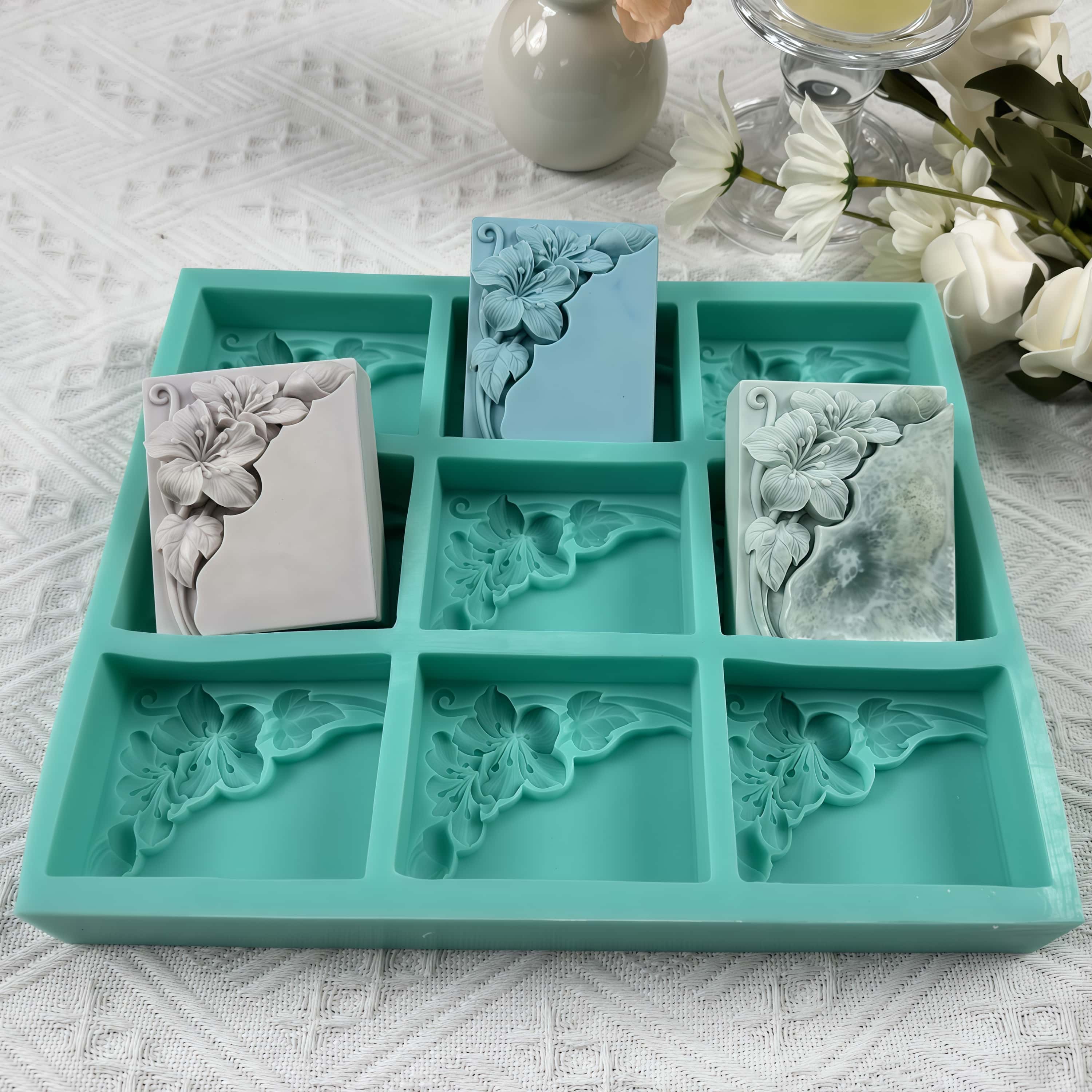 9 تجاويف قالب صابون زهرة التنغ - مراجعة Soap Making Book وسعره